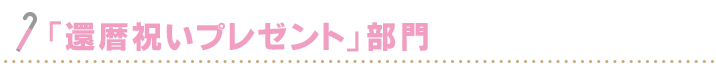 「還暦祝いプレゼント」部門